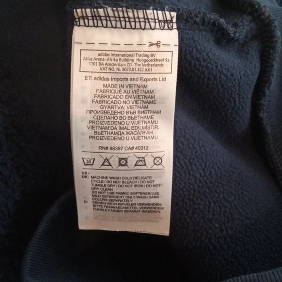 Adidas fluffy Fleece pull over hoodie size  mens medium - Picture 6 of 8